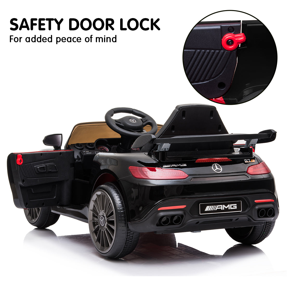 Kahuna Mercedes Benz Licensed Kids Electric Ride On Car Remote Control - Black - Cosy Abode