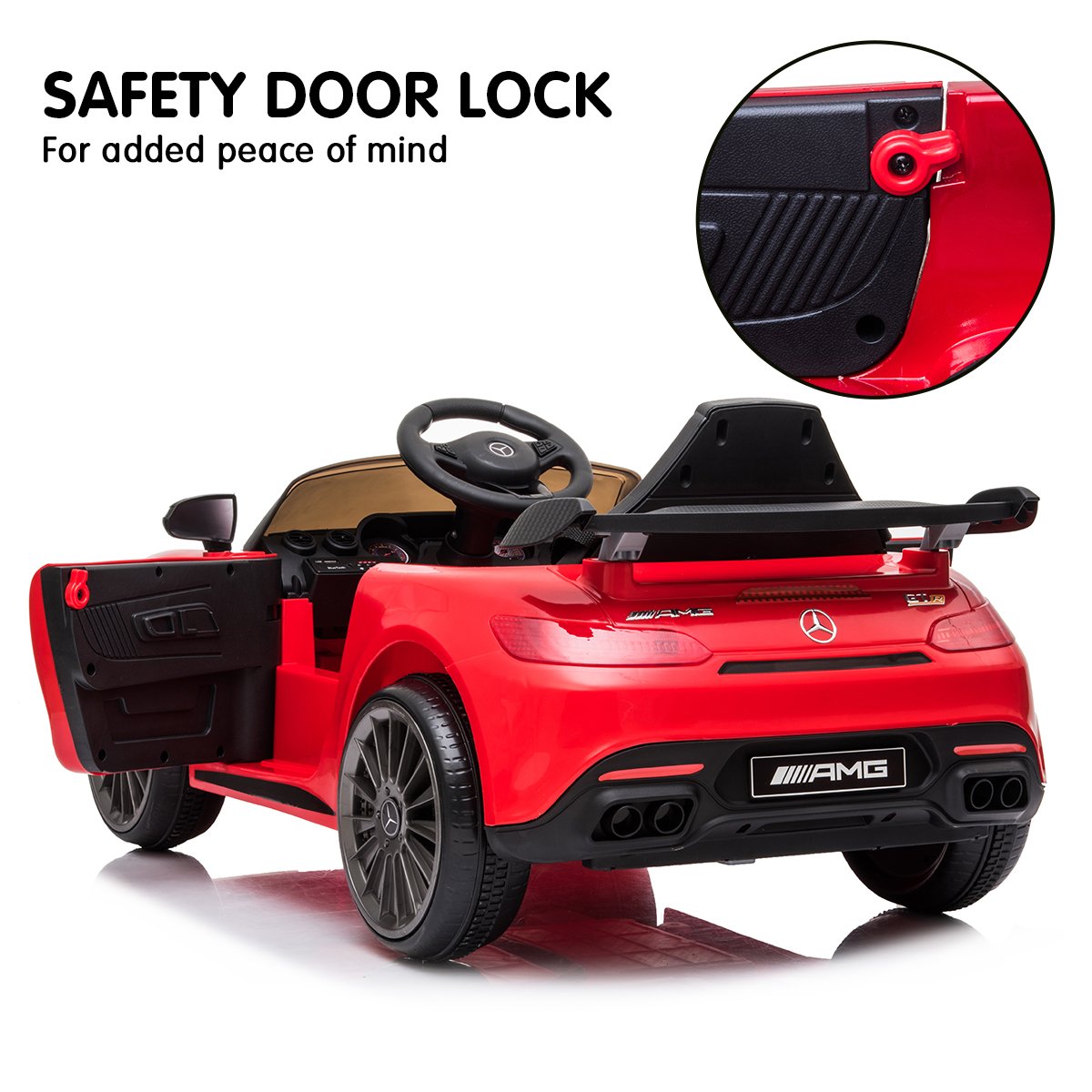 Kahuna Mercedes Benz Licensed Kids Electric Ride On Car Remote Control - Red - Cosy Abode