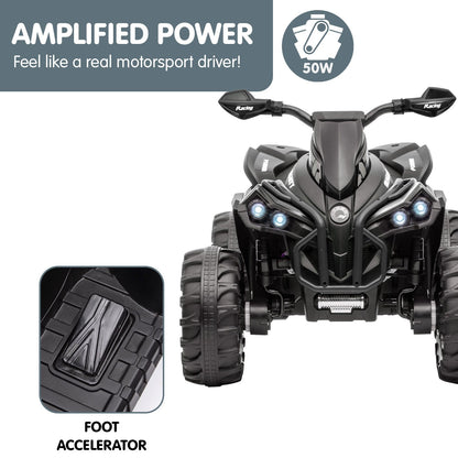 Kahuna GTS99 Kids Electric Ride On Quad Bike Toy ATV 50W - Black - Cosy Abode
