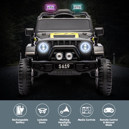 Kahuna S619 Gravity Kids Electric Ride On Car - Black - Cosy Abode