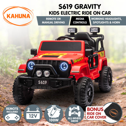 Kahuna S619 Gravity Kids Electric Ride On Car - Red - Cosy Abode
