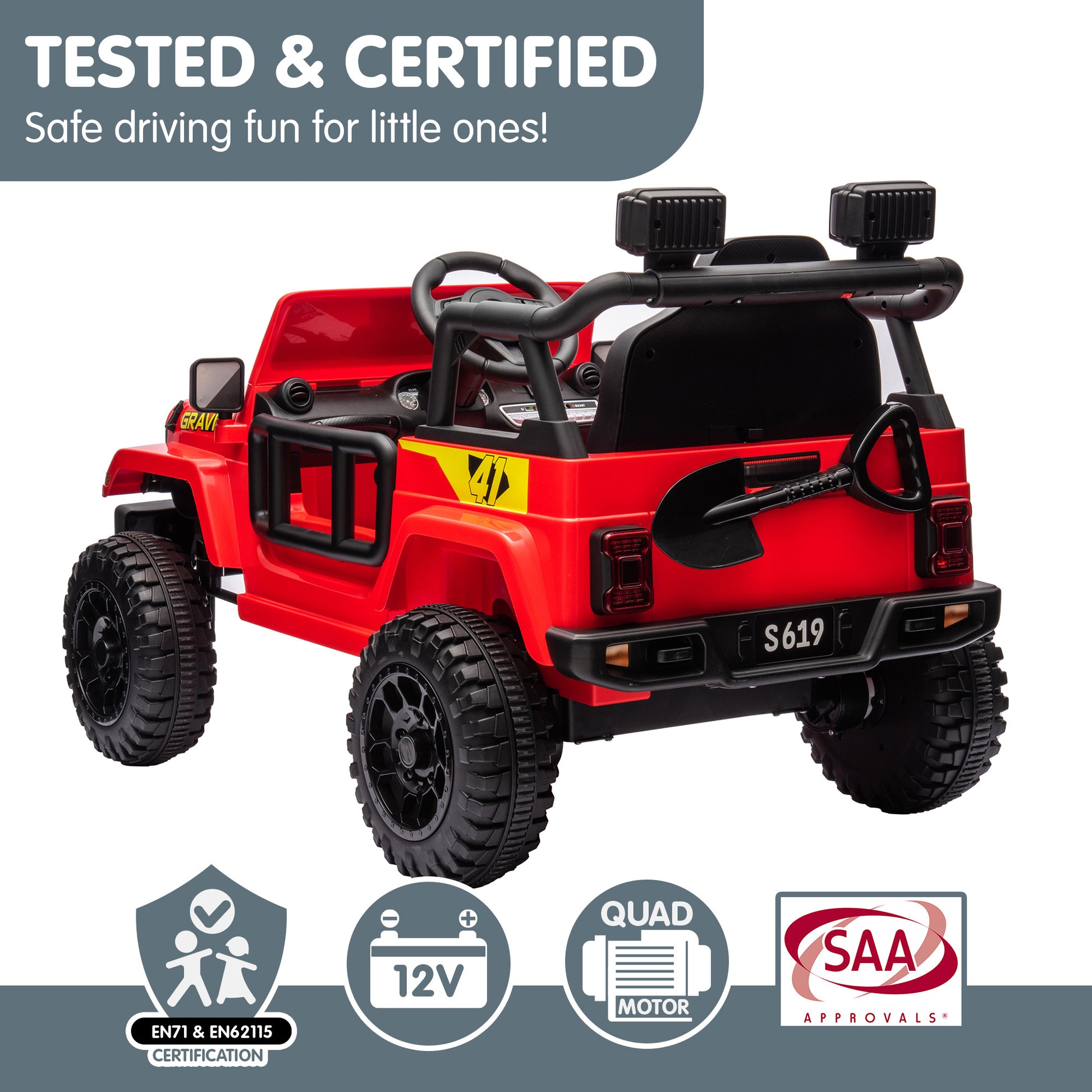 Kahuna S619 Gravity Kids Electric Ride On Car - Red - Cosy Abode