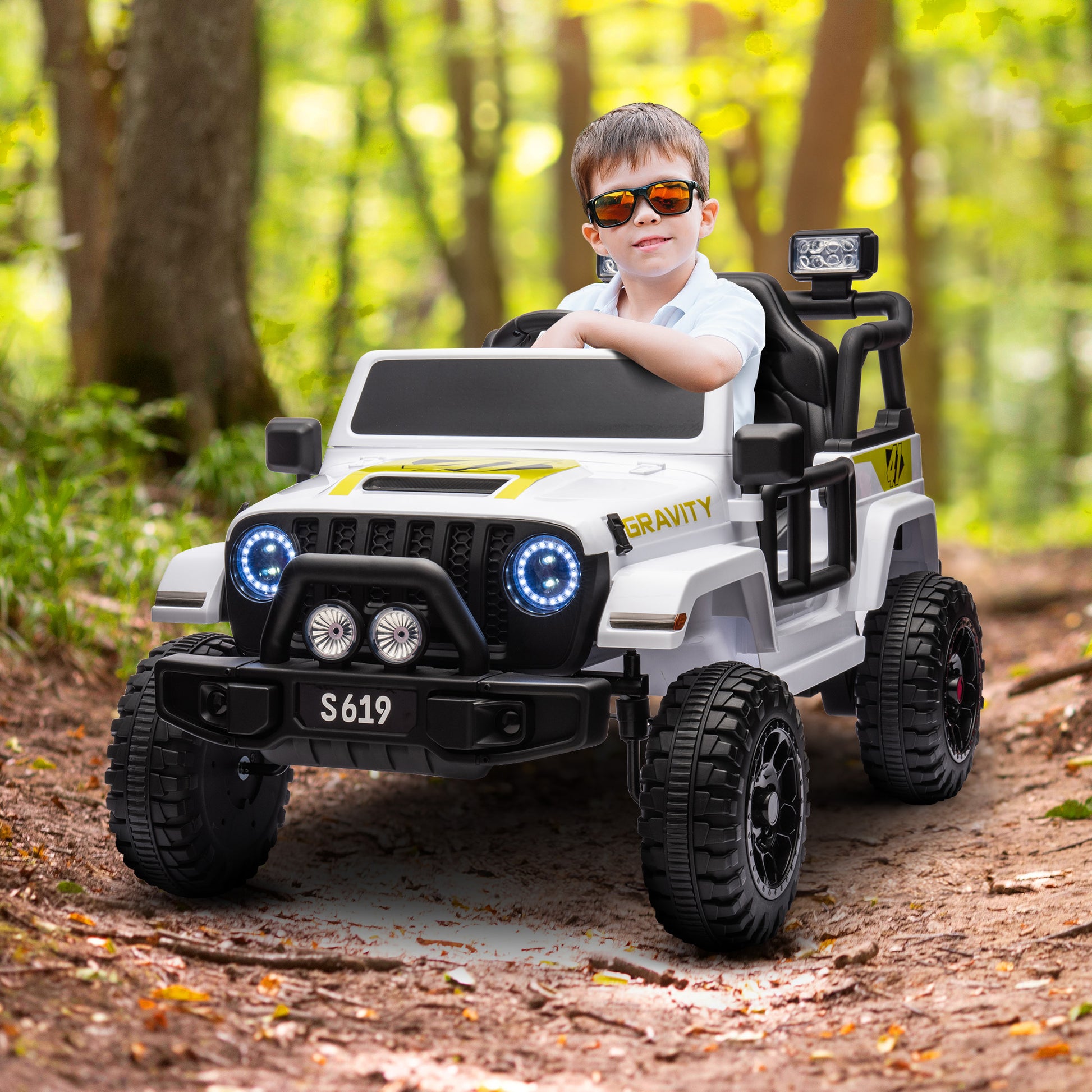 Kahuna S619 Gravity Kids Electric Ride On Car - White - Cosy Abode