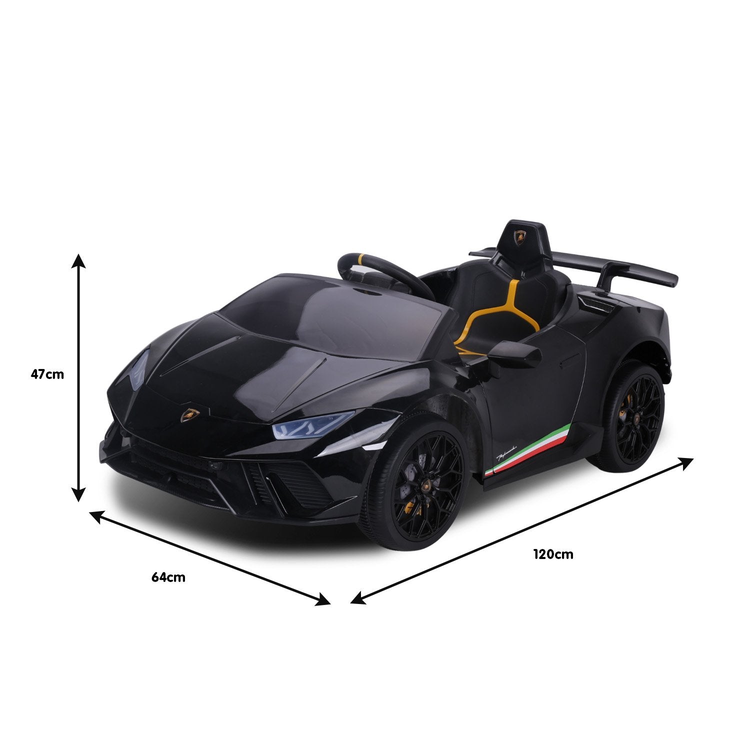 Kahuna Lamborghini Performante Kids Electric Ride On Car Remote Control - Black - Cosy Abode