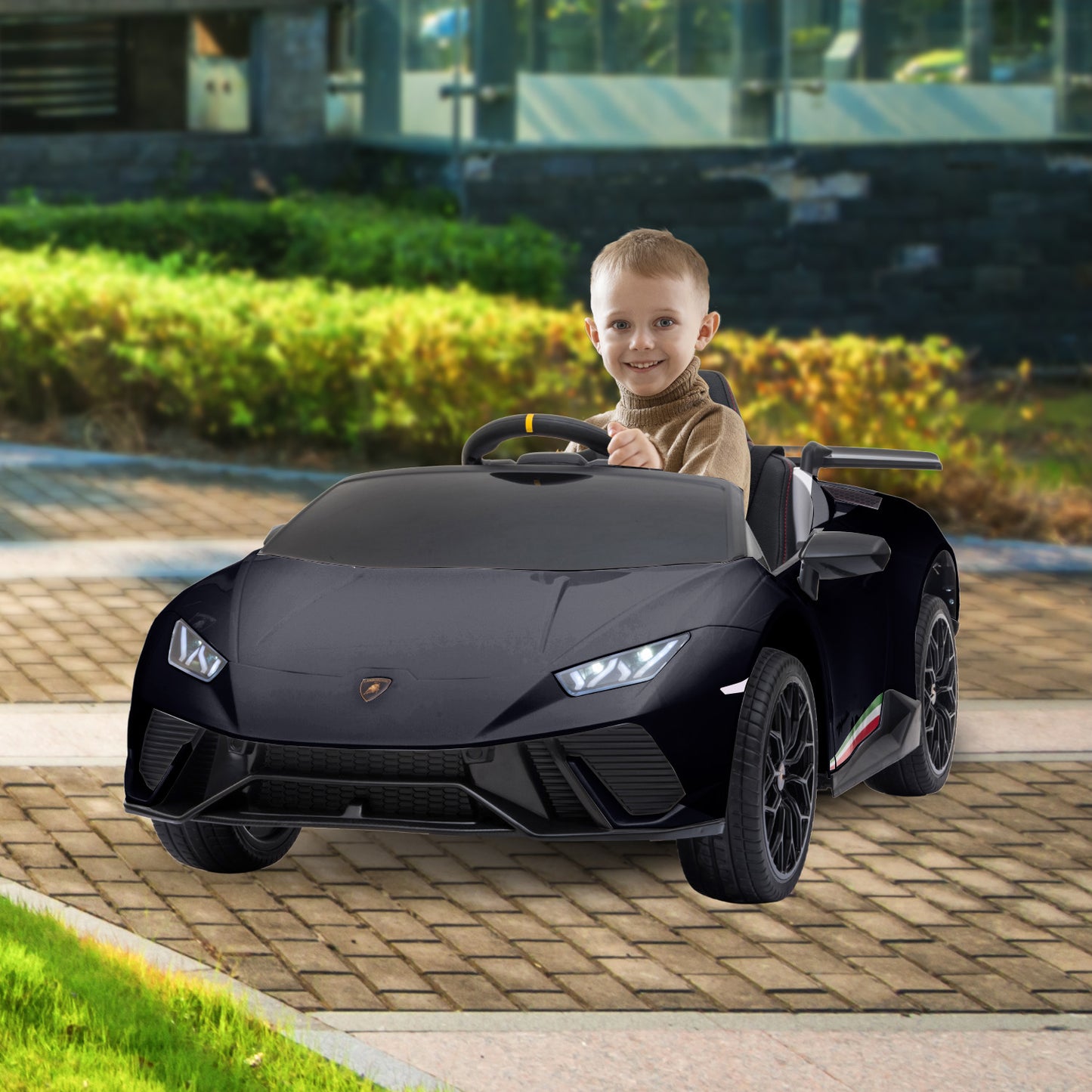 Kahuna Lamborghini Performante Kids Electric Ride On Car Remote Control - Black - Cosy Abode