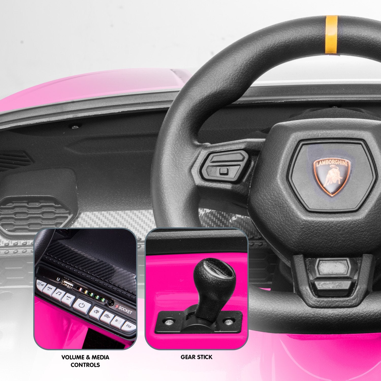 Kahuna Lamborghini Performante Kids Electric Ride On Car Remote Control by Kahuna - Pink - Cosy Abode