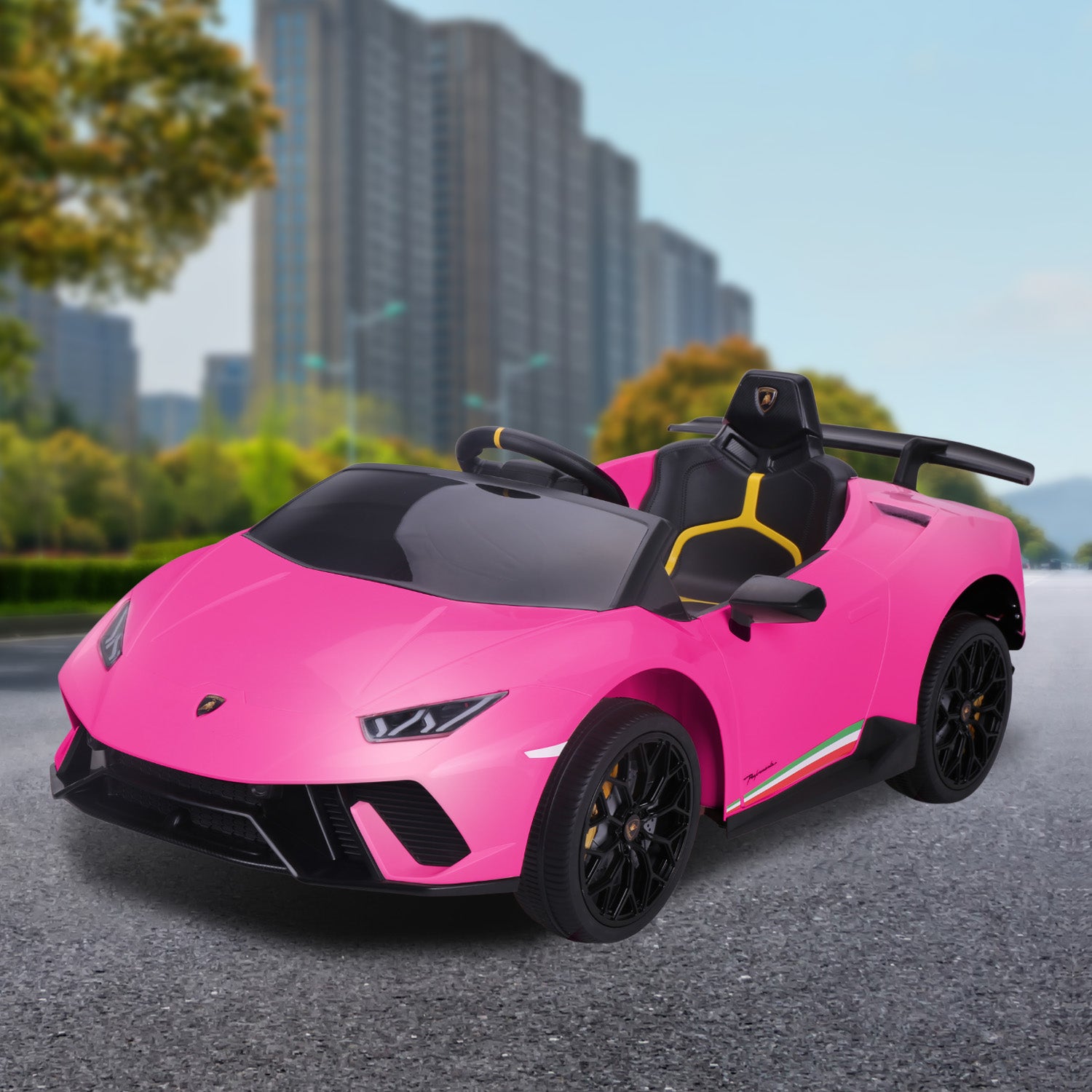 Kahuna Lamborghini Performante Kids Electric Ride On Car Remote Control by Kahuna - Pink - Cosy Abode