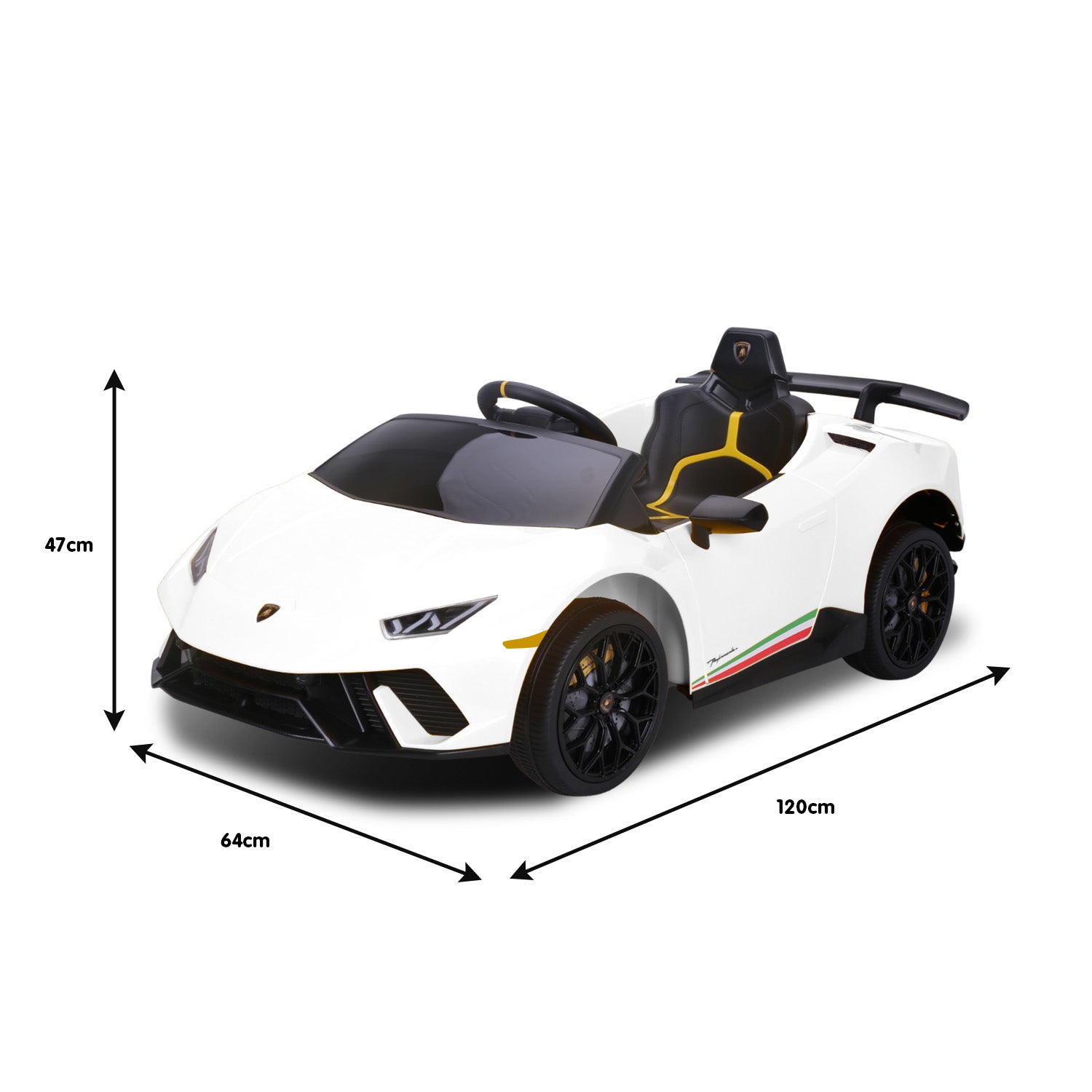 Kahuna Lamborghini Performante Kids Electric Ride On Car Remote Control by Kahuna - White - Cosy Abode