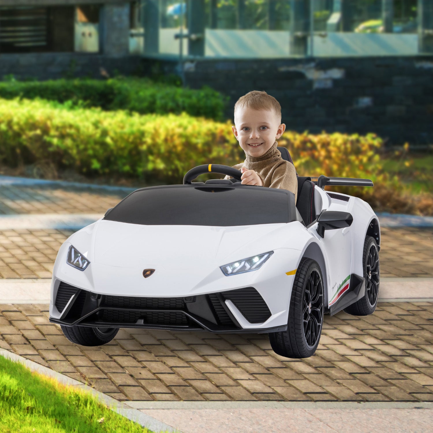 Kahuna Lamborghini Performante Kids Electric Ride On Car Remote Control by Kahuna - White - Cosy Abode