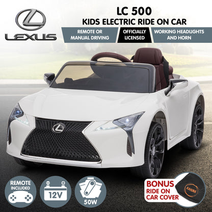 Kahuna Licensed Lexus Lc 500 Kids Electric Ride On Car - White - Cosy Abode