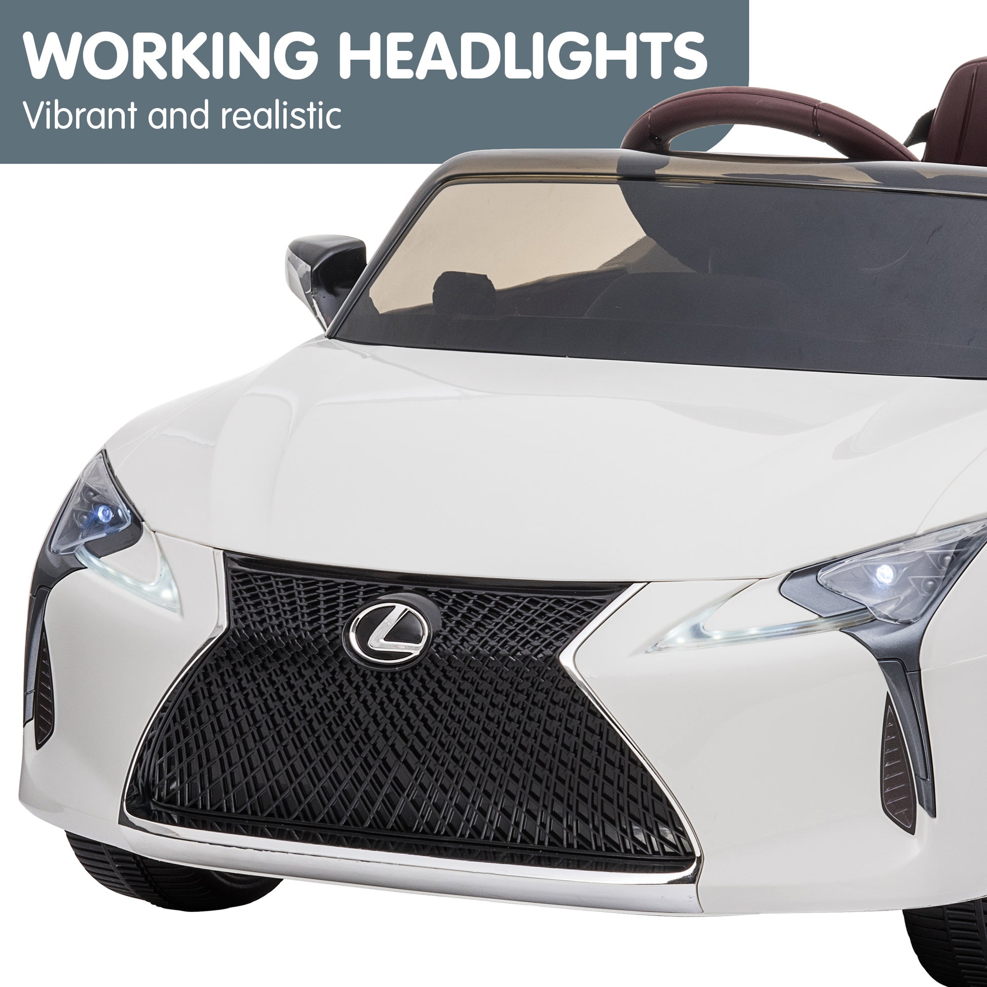 Kahuna Licensed Lexus Lc 500 Kids Electric Ride On Car - White - Cosy Abode