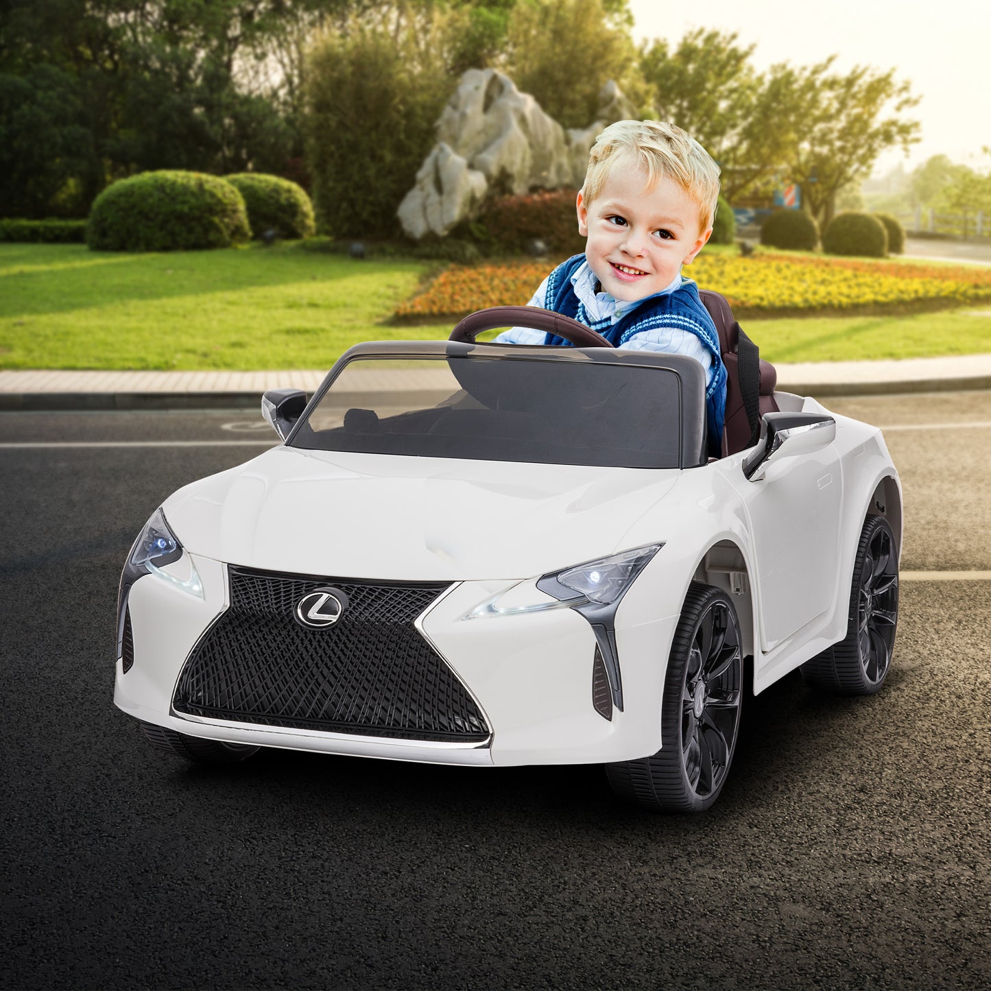 Kahuna Licensed Lexus Lc 500 Kids Electric Ride On Car - White - Cosy Abode