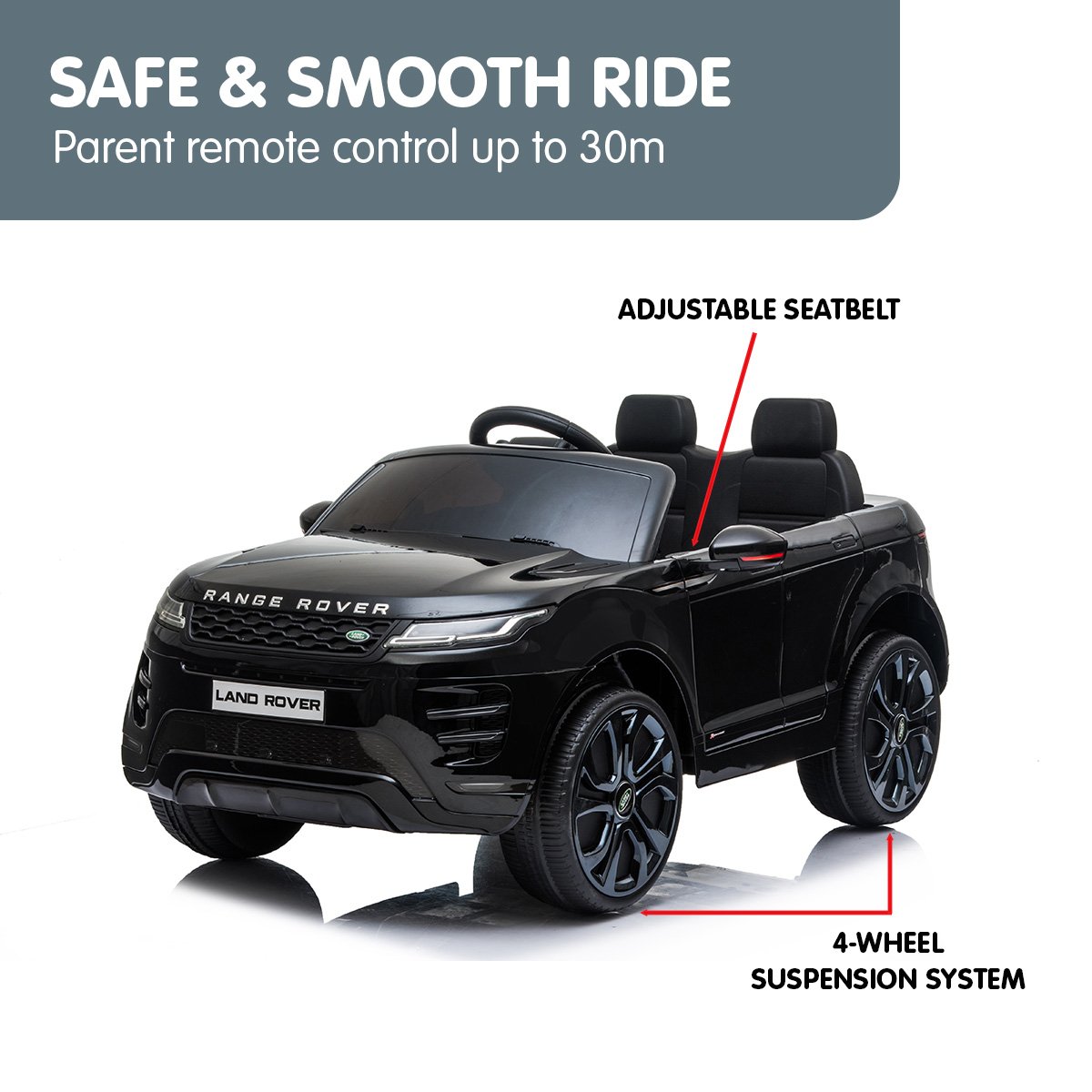 Kahuna Land Rover Licensed Kids Electric Ride On Car Remote Control - Black - Cosy Abode
