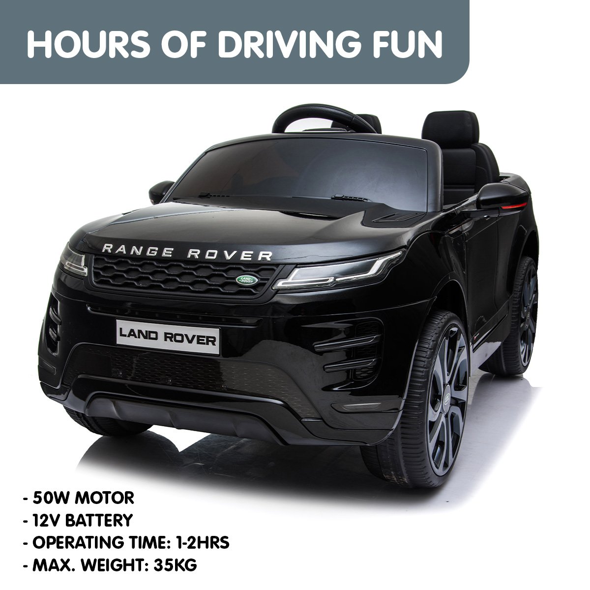Kahuna Land Rover Licensed Kids Electric Ride On Car Remote Control - Black - Cosy Abode