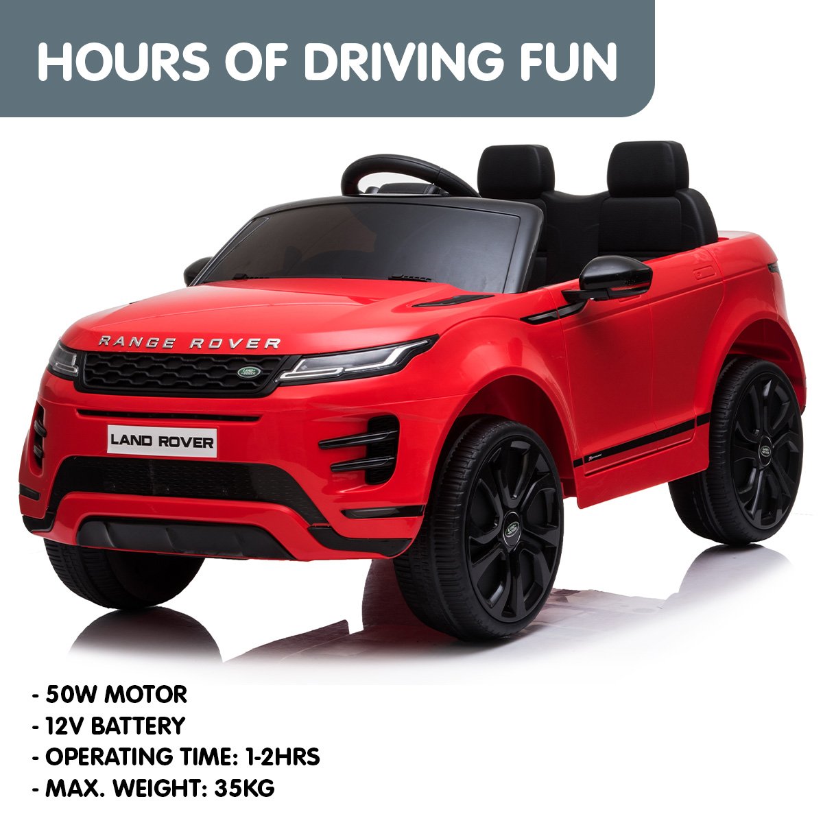 Kahuna Land Rover Licensed Kids Electric Ride On Car Remote Control - Red - Cosy Abode