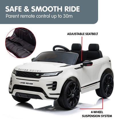 Kahuna Land Rover Licensed Kids Electric Ride On Car Remote Control - White - Cosy Abode