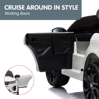 Kahuna Land Rover Licensed Kids Electric Ride On Car Remote Control - White - Cosy Abode