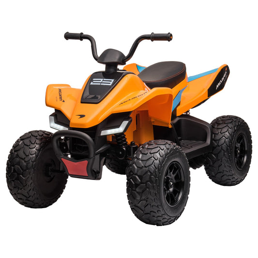 Kahuna Licensed MCL35 McLaren Kids Toy Ride On Electric Quad Bike - Orange - Cosy Abode