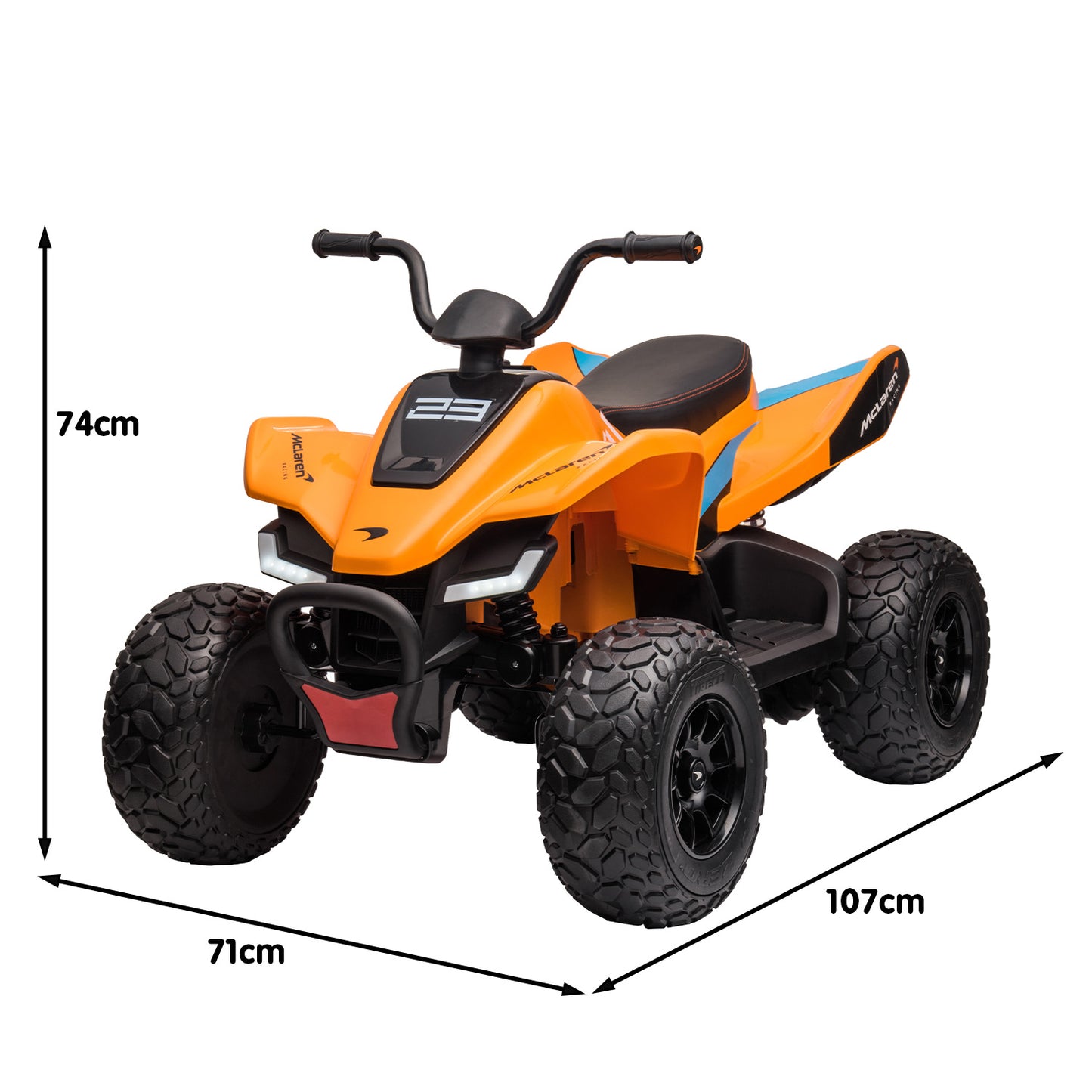 Kahuna Licensed MCL35 McLaren Kids Toy Ride On Electric Quad Bike - Orange - Cosy Abode