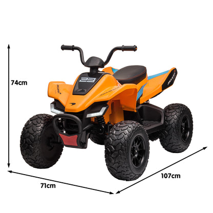 Kahuna Licensed MCL35 McLaren Kids Toy Ride On Electric Quad Bike - Orange - Cosy Abode