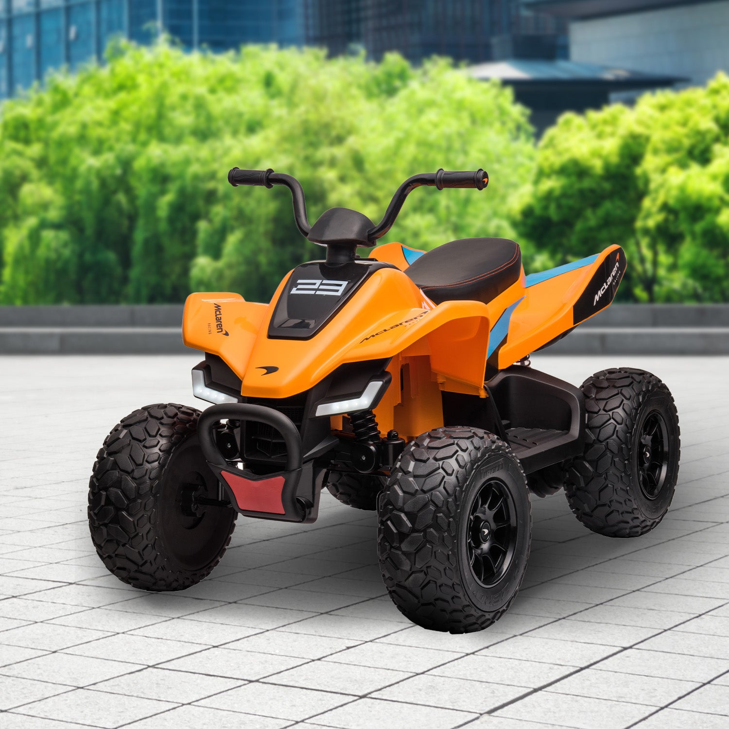 Kahuna Licensed MCL35 McLaren Kids Toy Ride On Electric Quad Bike - Orange - Cosy Abode