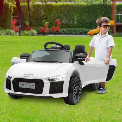 Kahuna R8 Spyder Audi Licensed Kids Electric Ride On Car Remote Control - White - Cosy Abode
