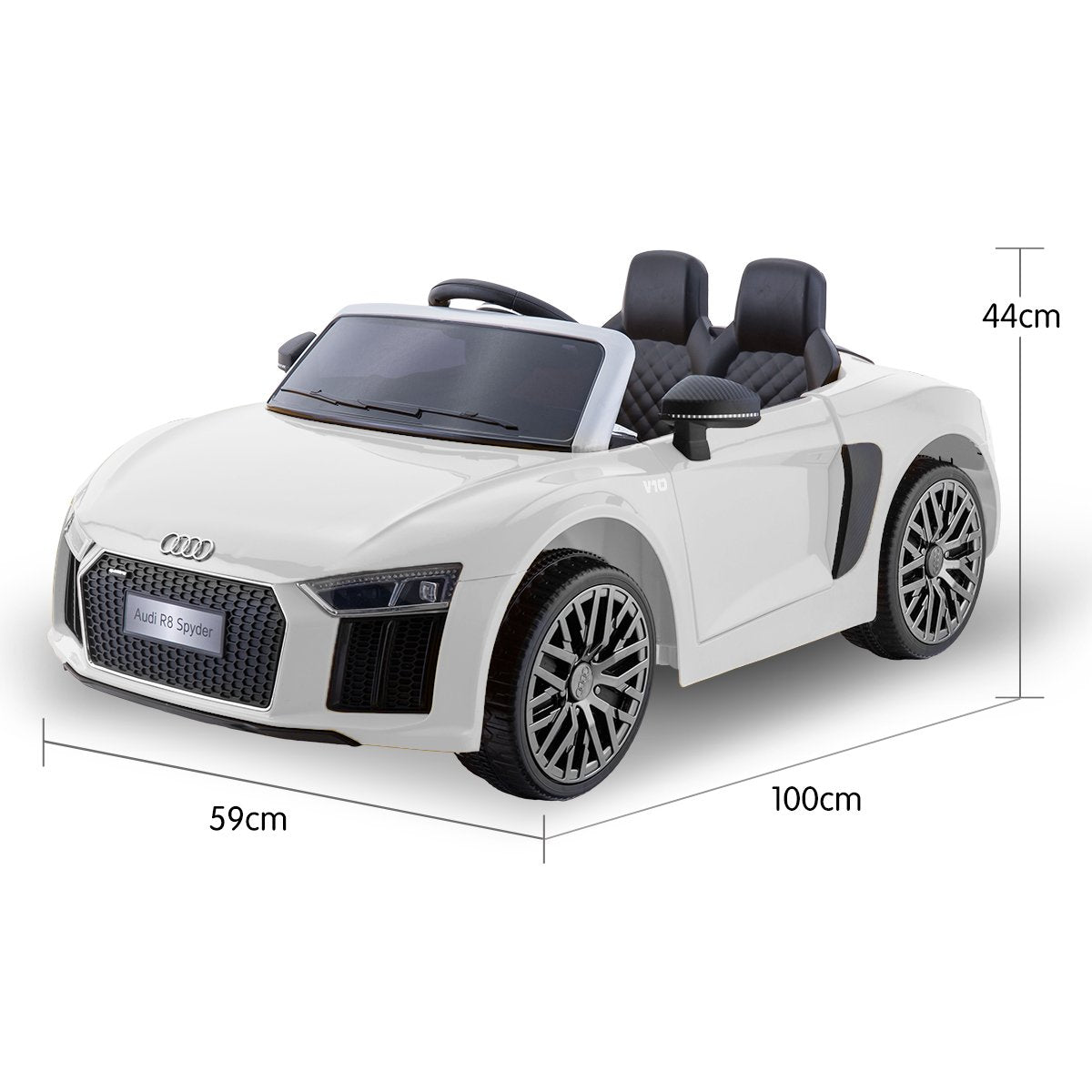 Kahuna R8 Spyder Audi Licensed Kids Electric Ride On Car Remote Control - White - Cosy Abode