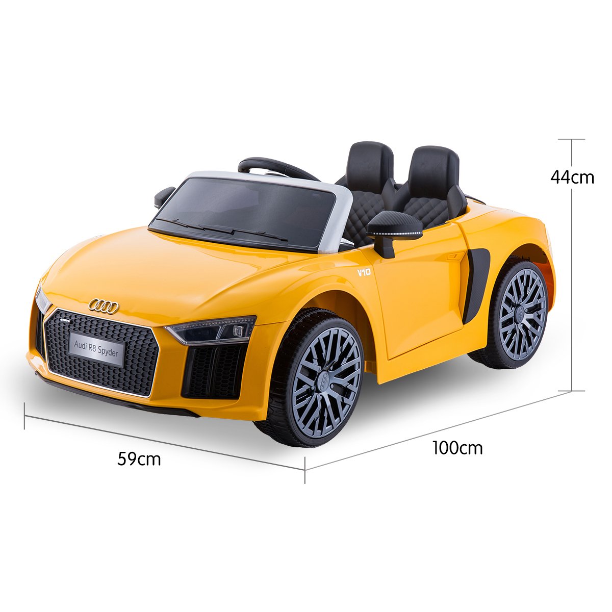 Kahuna R8 Spyder Audi Licensed Kids Electric Ride On Car Remote Control - Yellow - Cosy Abode