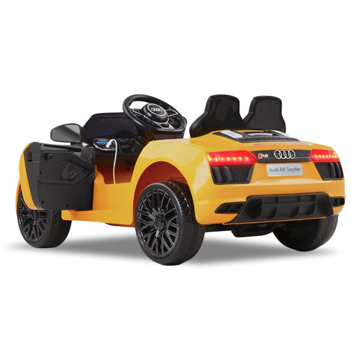Kahuna R8 Spyder Audi Licensed Kids Electric Ride On Car Remote Control - Yellow - Cosy Abode
