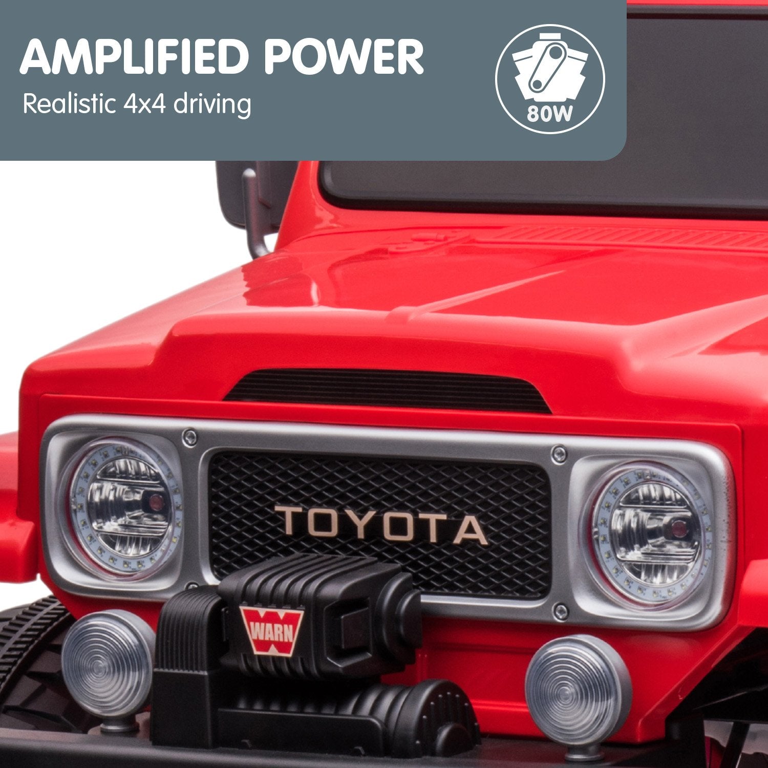 Kahuna Licensed Toyota FJ-40 Electric Kids Ride On Car by Kahuna - Red - Cosy Abode