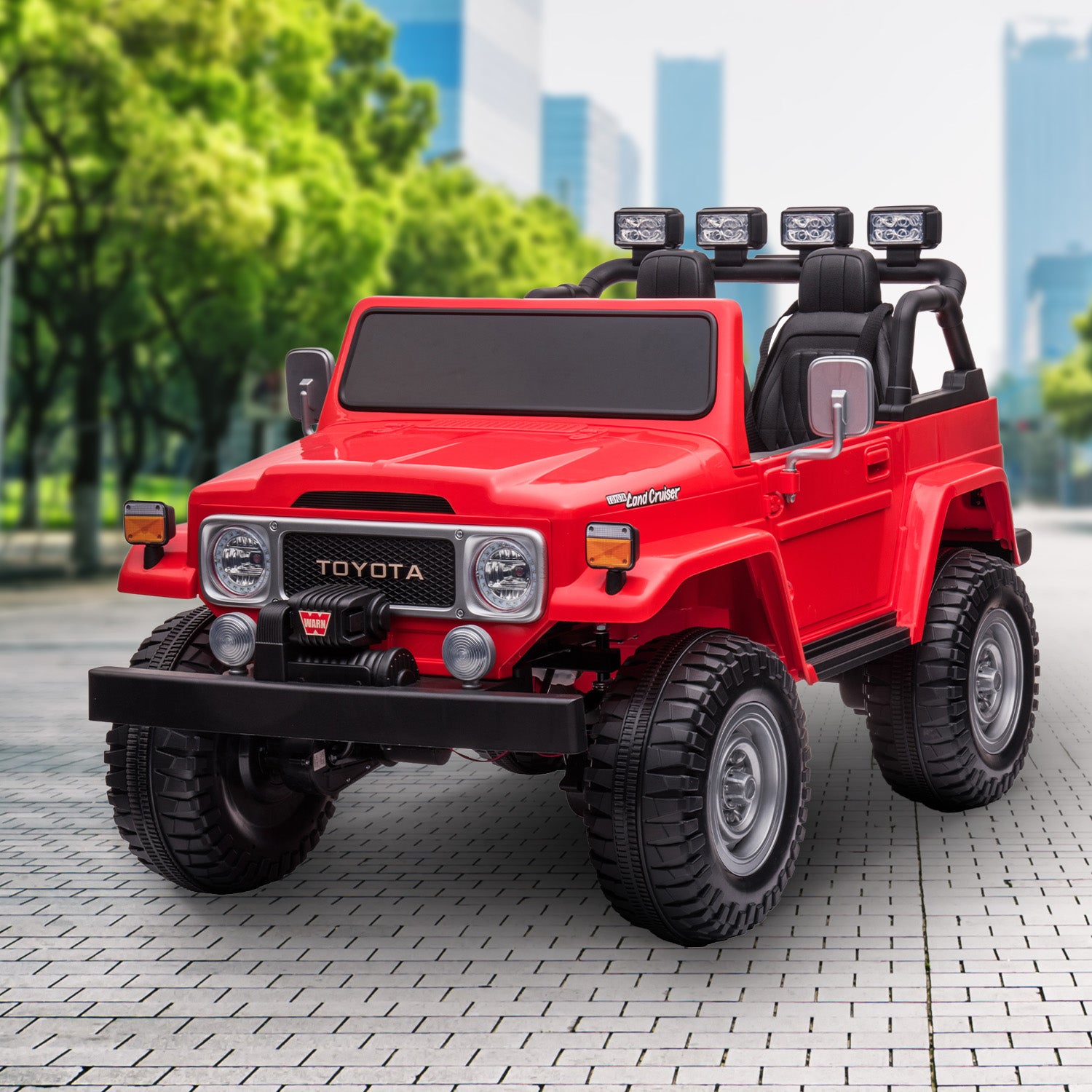 Kahuna Licensed Toyota FJ-40 Electric Kids Ride On Car by Kahuna - Red - Cosy Abode