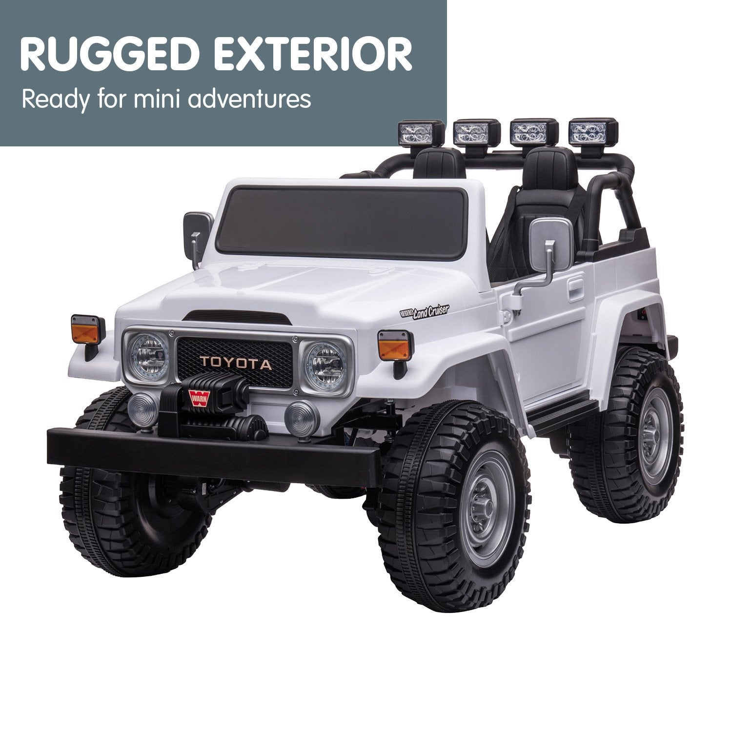 Kahuna Licensed Toyota FJ-40 Kids Ride On Electric Toy Car 80W - White - Cosy Abode