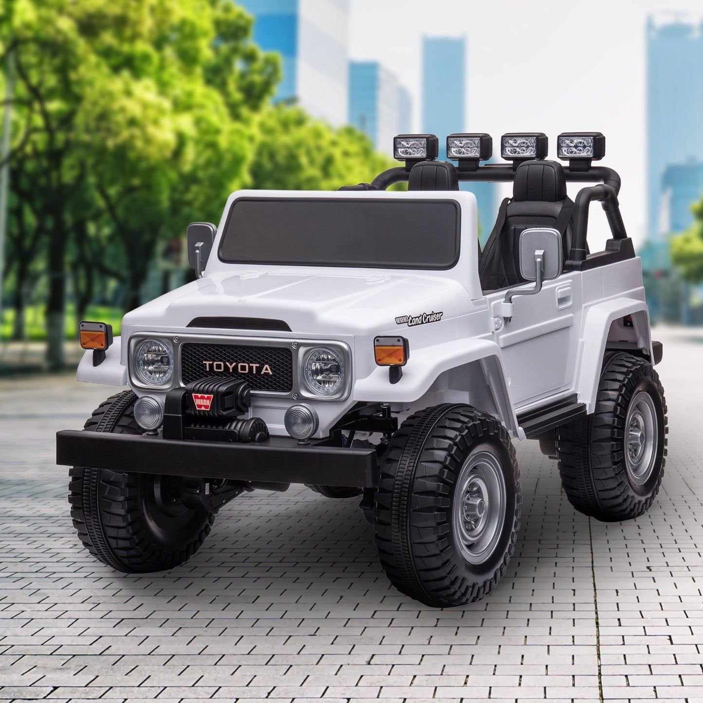 Kahuna Licensed Toyota FJ-40 Kids Ride On Electric Toy Car 80W - White - Cosy Abode