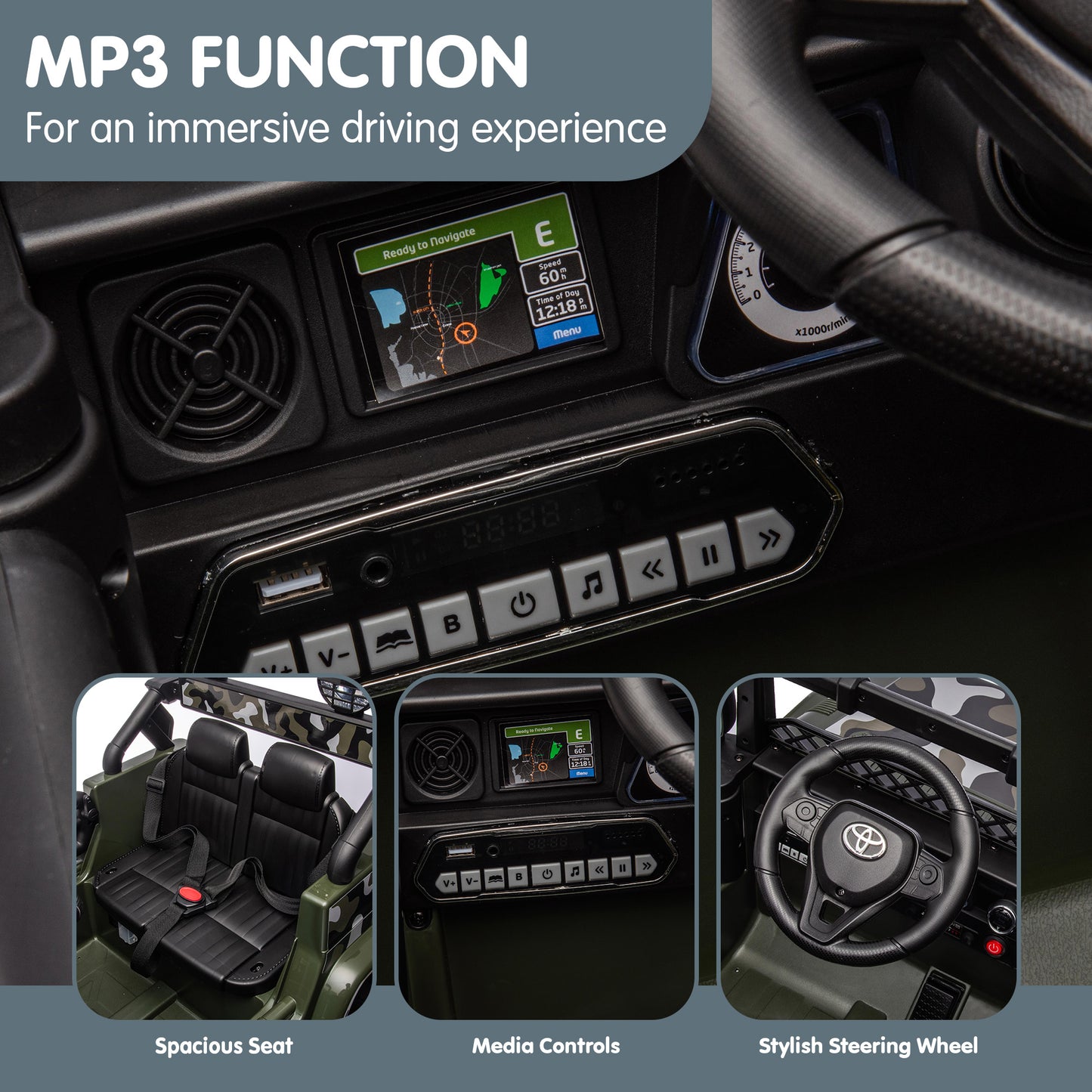 Kahuna Authorised Toyota FJ Cruiser Kids Electric Ride On Car - Green - Cosy Abode