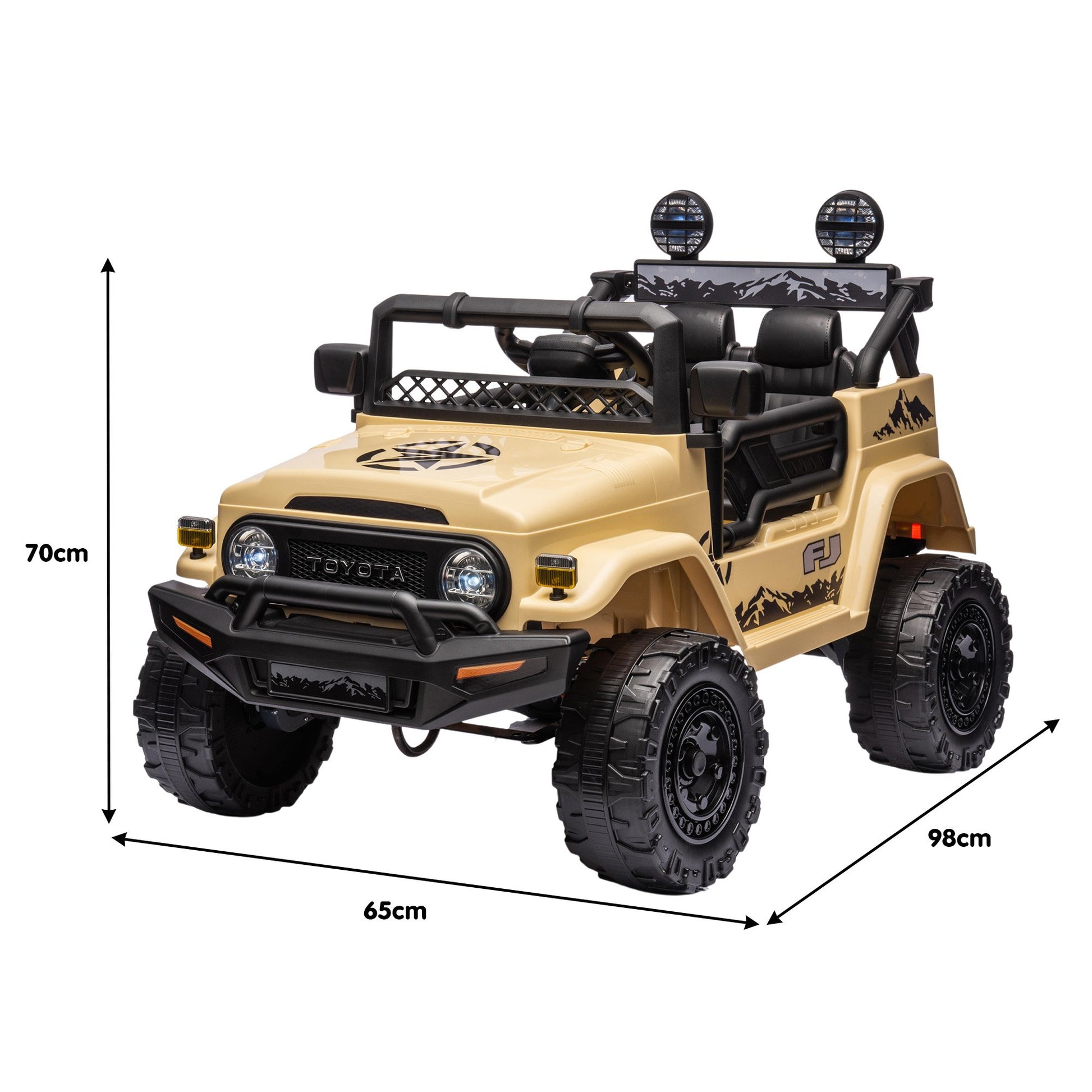 Kahuna Authorised Toyota Fj Cruiser Kids Electric Ride On Car - Khaki - Cosy Abode