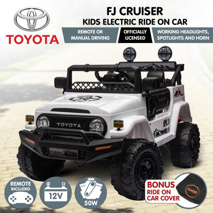 Kahuna Authorized Toyota Electric Kids Ride-on Car Fj Cruiser - White - Cosy Abode