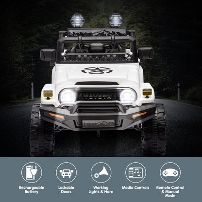 Kahuna Authorized Toyota Electric Kids Ride-on Car Fj Cruiser - White - Cosy Abode