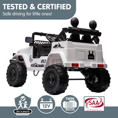 Kahuna Authorized Toyota Electric Kids Ride-on Car Fj Cruiser - White - Cosy Abode