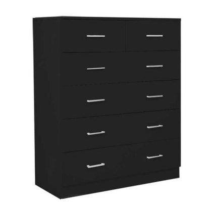 Sarantino Tallboy Dresser 6 Chest Of Drawers Table Cabinet Bedroom Storage Black - Cosy Abode