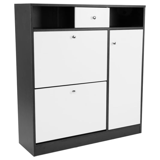 Sarantino Shoe Rack Cabinet Wooden Storage Organiser Shelf Cupboard Drawer - Cosy Abode