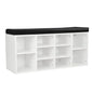 Sarantino New 10 Pairs Shoe Cabinet Rack Storage Organiser Shelf Stool Bench Wood - White - Cosy Abode