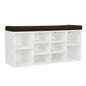 Sarantino Shoe Rack Cabinet Organiser Brown Cushion Bench Stool - 104 X 30 X 45 - White - Cosy Abode