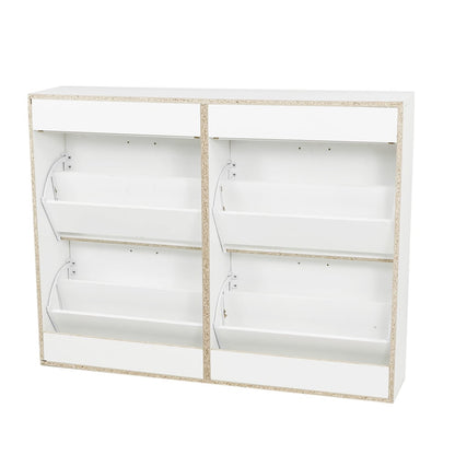 Sarantino 24 Pairs Shoe Cabinet Rack Storage Cupboard Organiser Shelf White Drawers Chest - Cosy Abode