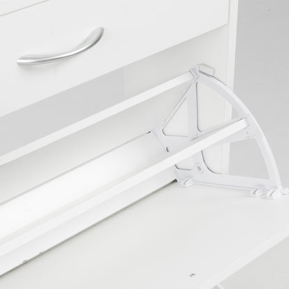 Sarantino 24 Pairs Shoe Cabinet Rack Storage Cupboard Organiser Shelf White Drawers Chest - Cosy Abode