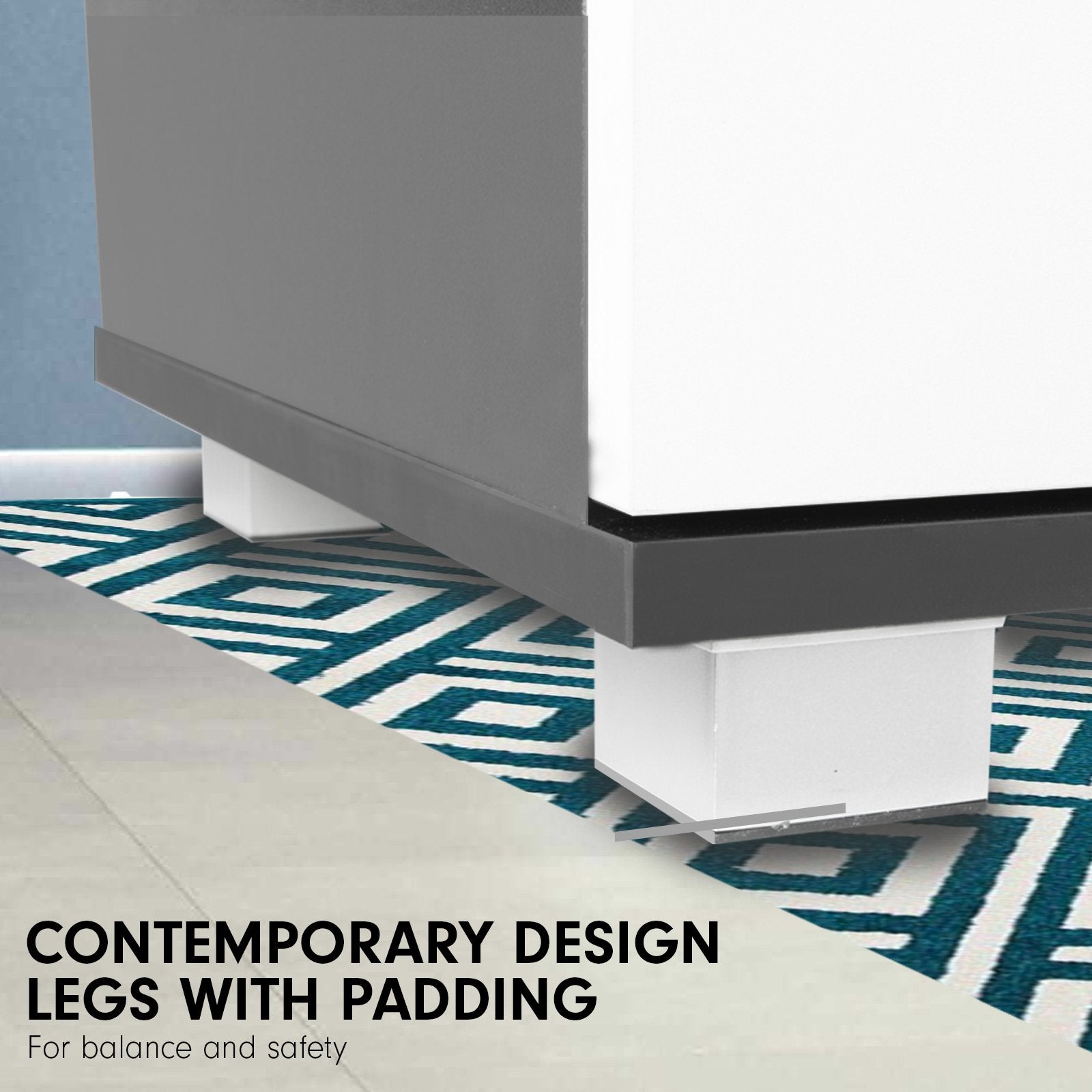 Sarantino Bedside Table Cabinet Storage Chest 2 Drawers Lamp Side Nightstand White Black - Cosy Abode