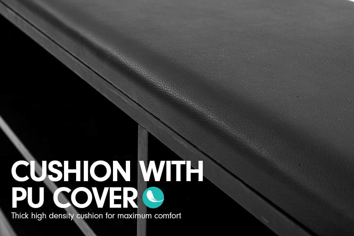 Sarantino Shoe Rack Cabinet Organiser Black Cushion - 80 X 30 X 45 - Black - Cosy Abode