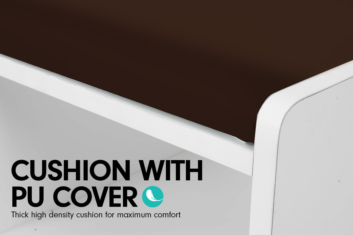 Sarantino 14 Pairs Shoe Cabinet Rack Storage Organiser Shelf Stool Bench Wood - Beech - Cosy Abode