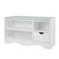 Sarantino Shoe Rack Cabinet Organiser Grey Cushion Stool Bench - 80 X 30 X 45 - White - Cosy Abode