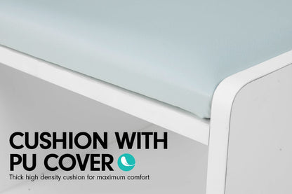 Sarantino Shoe Rack Cabinet Organiser Grey Cushion Stool Bench - 80 X 30 X 45 - White - Cosy Abode