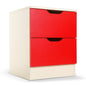 Sarantino Bedside Table Cabinet Storage Chest 2 Drawers Lamp Side Nightstand - Red White - Cosy Abode